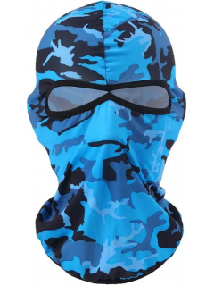 CAGOULE POLYESTER 2 TROUS CAMOUFLAGE BLEU BRILLANT