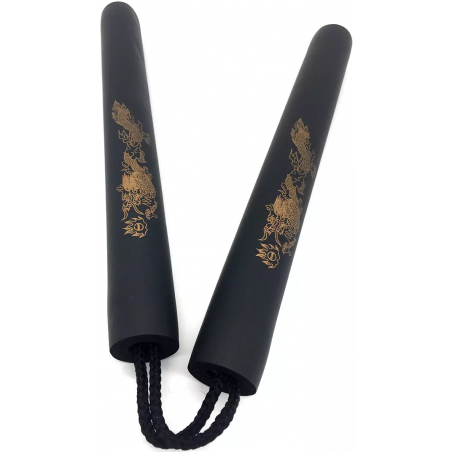 NUNCHAKU D'ENTRAINEMENT DRAGON MOUSSE EVA ET CORDE NOIR