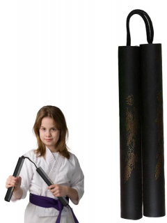 NUNCHAKU D'ENTRAINEMENT DRAGON MOUSSE EVA ET CORDE NOIR