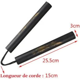 NUNCHAKU D'ENTRAINEMENT DRAGON MOUSSE EVA ET CORDE NOIR