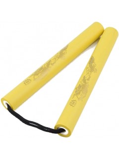 NUNCHAKU D'ENTRAINEMENT DRAGON MOUSSE EVA ET CORDE JAUNE