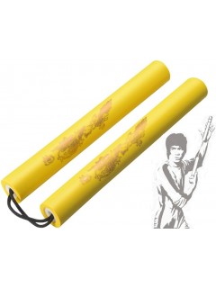 NUNCHAKU D'ENTRAINEMENT DRAGON MOUSSE EVA ET CORDE JAUNE