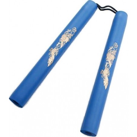 NUNCHAKU D'ENTRAINEMENT DRAGON MOUSSE EVA ET CORDE BLEU