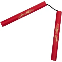 NUNCHAKU D'ENTRAINEMENT DRAGON MOUSSE EVA ET CORDE ROUGE