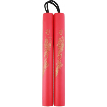 NUNCHAKU D'ENTRAINEMENT DRAGON MOUSSE EVA ET CORDE ROUGE