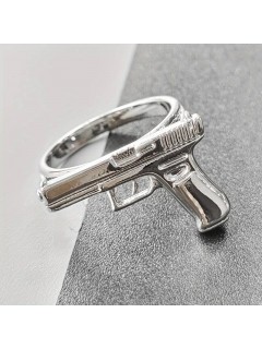 BAGUE PUNK PISTOL COLT 45 ARGENT