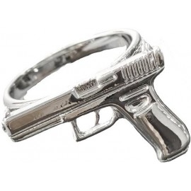 BAGUE PUNK PISTOL COLT 45 ARGENT