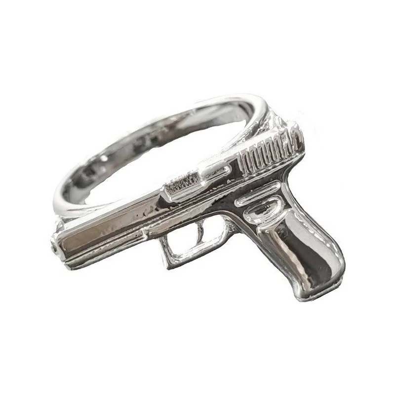 BAGUE PUNK PISTOL COLT 45 ARGENT