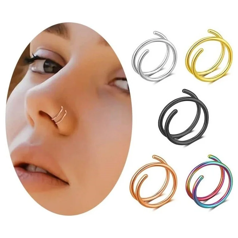 PIERCING SPIRALE DOUBLE-ANNEAU 8mm