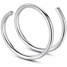 PIERCING SPIRALE DOUBLE-ANNEAU 8mm ARGENT