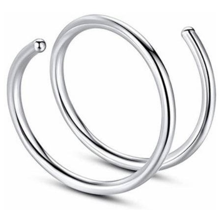 PIERCING SPIRALE DOUBLE-ANNEAU 8mm ARGENT