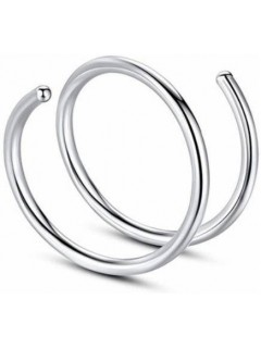 PIERCING SPIRALE DOUBLE-ANNEAU 8mm ARGENT