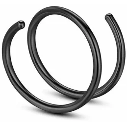 PIERCING SPIRALE DOUBLE-ANNEAU 8mm NOIR