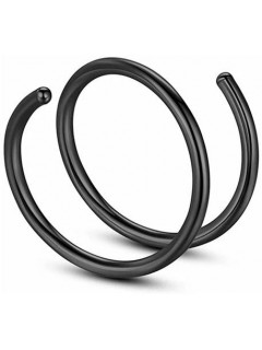 PIERCING SPIRALE DOUBLE-ANNEAU 8mm NOIR