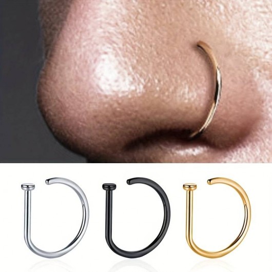 FAUX PIERCING ANNEAU EN "D" 8mm