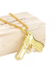 CHAÎNE + PENDENTIF PISTOLET BERETTA OR