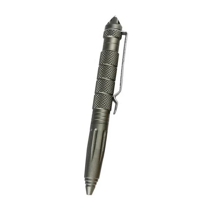 STYLO TACTIQUE MILITAIRE AUTO-DÉFENSE MULTIFONCTION GRIS