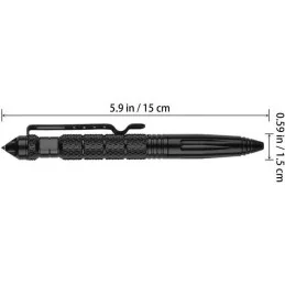 STYLO TACTIQUE MILITAIRE AUTO-DÉFENSE MULTIFONCTION GRIS