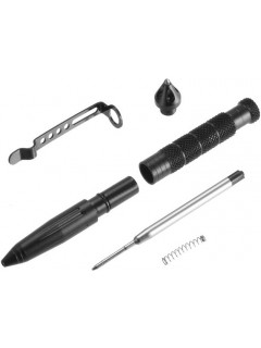 STYLO TACTIQUE MILITAIRE AUTO-DÉFENSE MULTIFONCTION ARGENT