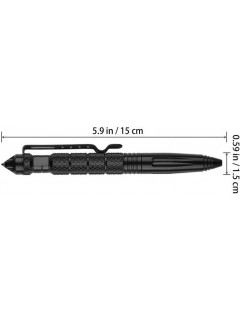 STYLO TACTIQUE MILITAIRE AUTO-DÉFENSE MULTIFONCTION ARGENT