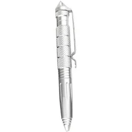 STYLO TACTIQUE MILITAIRE AUTO-DÉFENSE MULTIFONCTION ARGENT