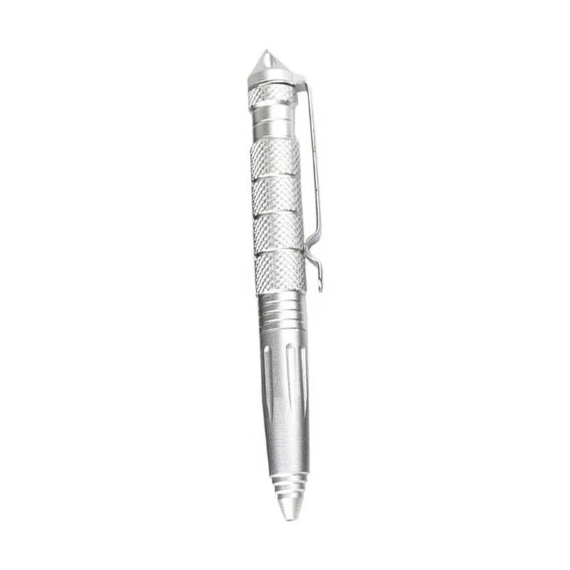 STYLO TACTIQUE MILITAIRE AUTO-DÉFENSE MULTIFONCTION ARGENT