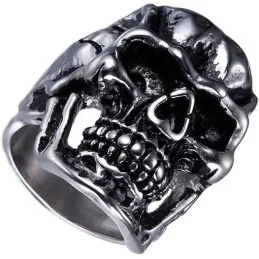 BAGUE BIG SKULL ARGENT