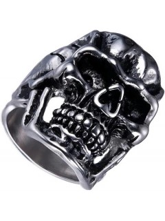 BAGUE BIG SKULL ARGENT