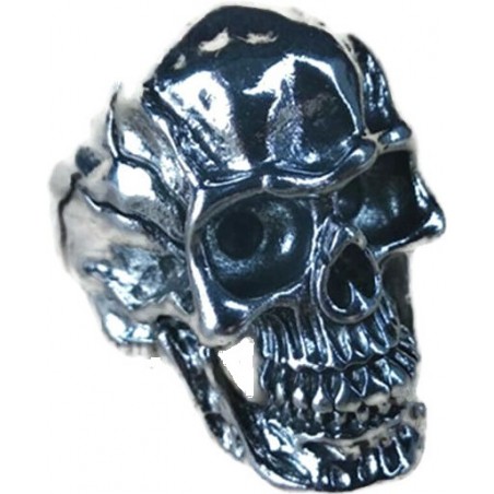 BAGUE BIG SKULL ARGENT