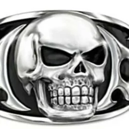 BAGUE SKULL FEAR NOTHING ARGENT/NOIR