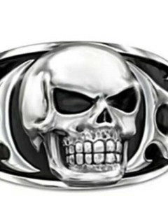 BAGUE SKULL FEAR NOTHING ARGENT/NOIR