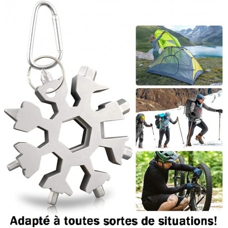 OUTIL MULTIFONCTION 18-EN-1 SNOWFLAKE ARGENT