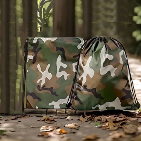 SAC À DOS CORDONS CAMOUFLAGE WOODLAND