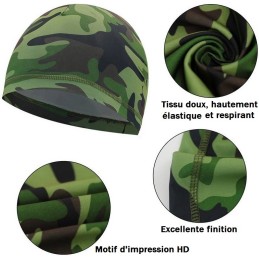 BONNET FIN EXTENSIBLE POLYESTER CAMOUFLAGE VERT