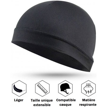 BONNET FIN EXTENSIBLE POLYESTER NOIR