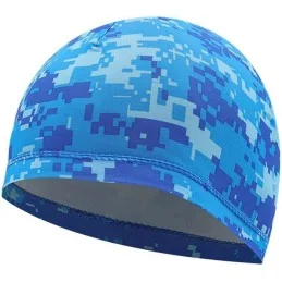 BONNET FIN EXTENSIBLE POLYESTER CAMOUFLAGE DIGITAL BLEU