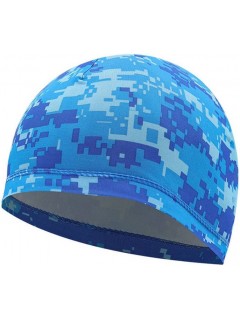 BONNET FIN EXTENSIBLE POLYESTER CAMOUFLAGE DIGITAL BLEU