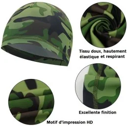 BONNET FIN EXTENSIBLE POLYESTER CAMOUFLAGE BLEU