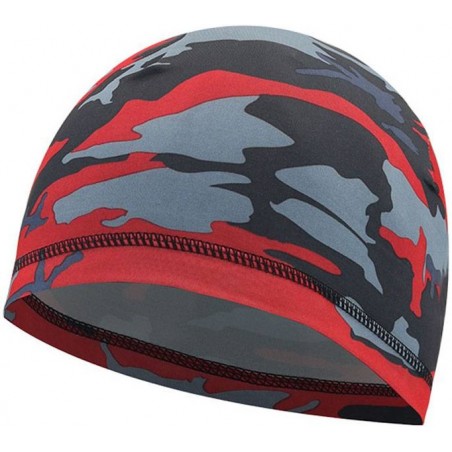 BONNET FIN EXTENSIBLE POLYESTER CAMOUFLAGE ROUGE