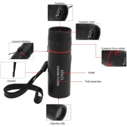 MINI TÉLESCOPE MONOCULAIRE 30X25 1000M/7000M NOIR