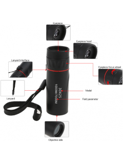 MINI TÉLESCOPE MONOCULAIRE 30X25 1000M/7000M NOIR