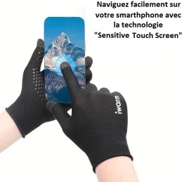 GANTS TECHNIQUES ANTI-UV UPF50+ IWARM NOIR