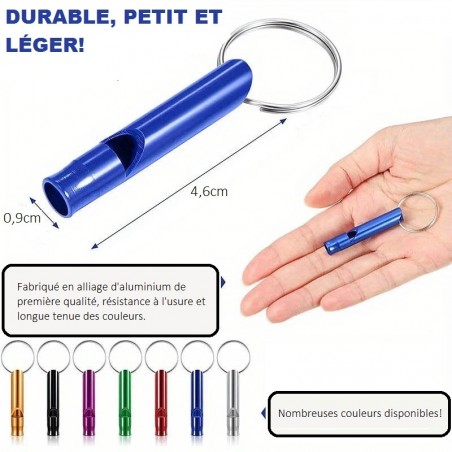 SIFFLET PORTE-CLÉS EN ALU ARGENT