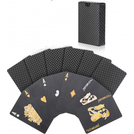 JEU DE 54 CARTES ÉTANCHES EN PET BLACK