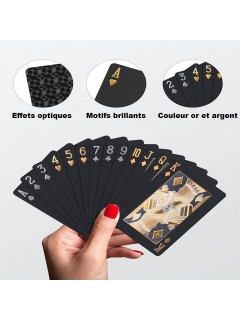 JEU DE 54 CARTES ÉTANCHES EN PET BLACK