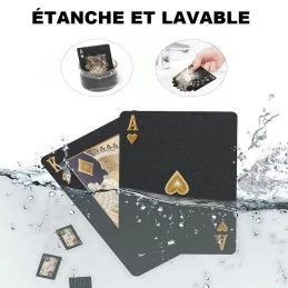 JEU DE 54 CARTES ÉTANCHES EN PET BLACK