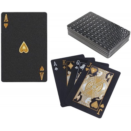 JEU DE 54 CARTES ÉTANCHES EN PET BLACK