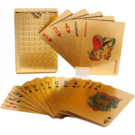 JEU DE 54 CARTES ÉTANCHES EN PET GOLD