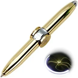 STYLO HAND SPINNER LED MULTIFONCTION OR BRILLANT