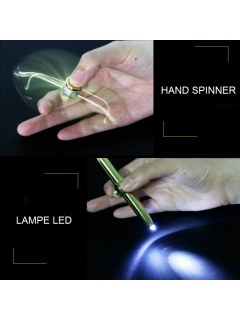 STYLO HAND SPINNER LED MULTIFONCTION OR BRILLANT